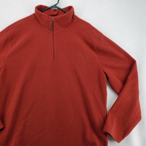 St John's Bay Shirt Men's Long Sleeve1/4 Zip Pullover Polyester Blend Red XL - Picture 4 of 11